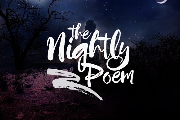 Пример шрифта Nightly Poem #1