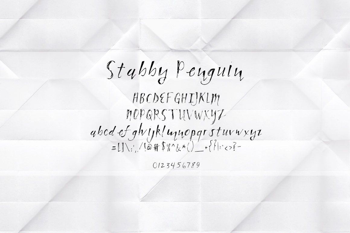 Пример шрифта Stabby Penguin #3