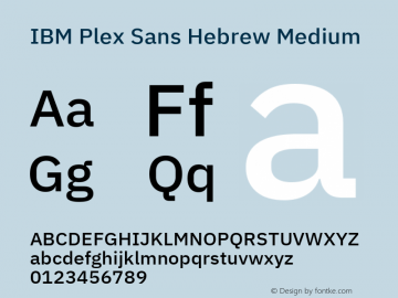 Пример шрифта IBM Plex Sans Hebrew #1