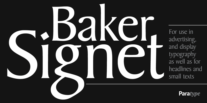 Пример шрифта Baker Signet #1