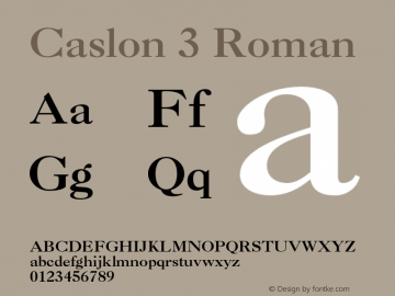 Пример шрифта Caslon 3 #1