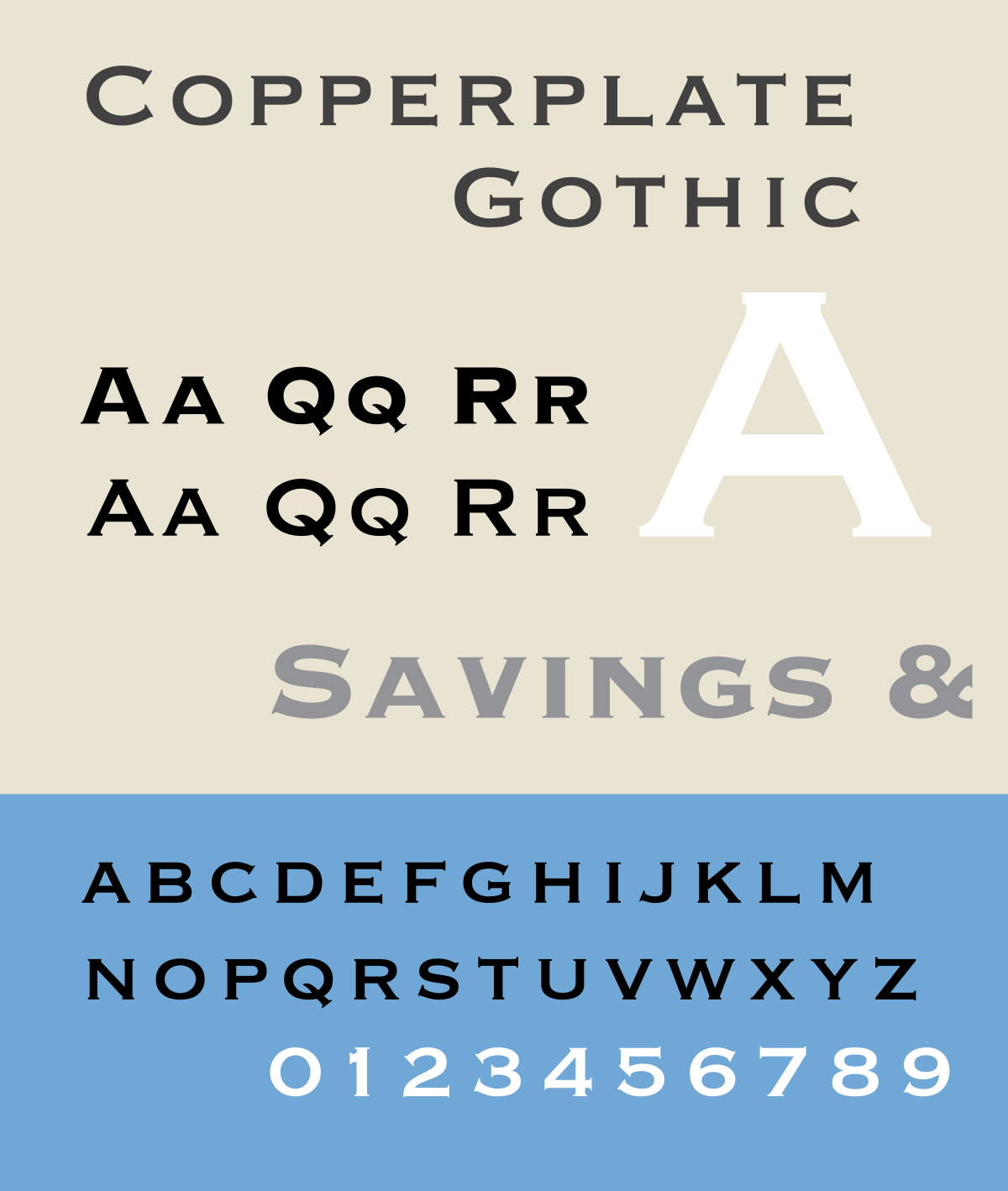 Пример шрифта Copperplate Gothic #1