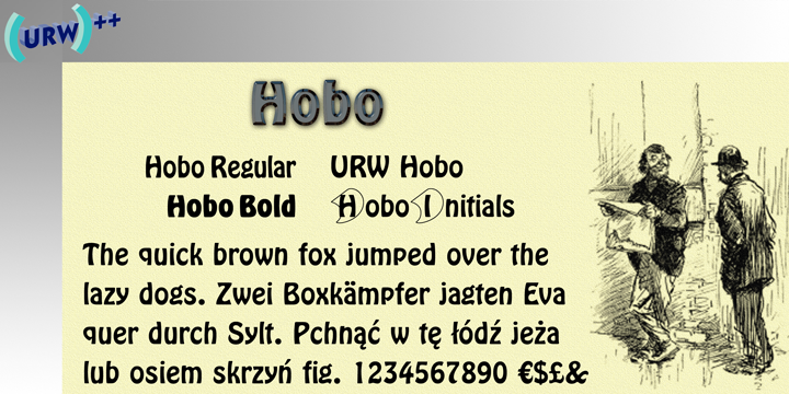 Пример шрифта Hobo #1