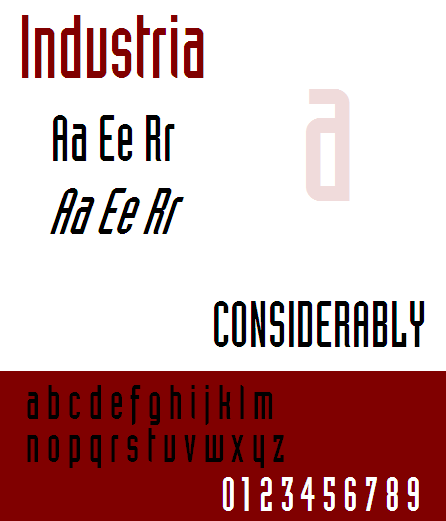 Пример шрифта Industria #1