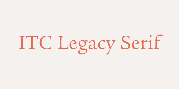 Пример шрифта ITC Legacy Serif #1