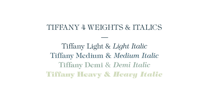 Пример шрифта ITC Tiffany #3
