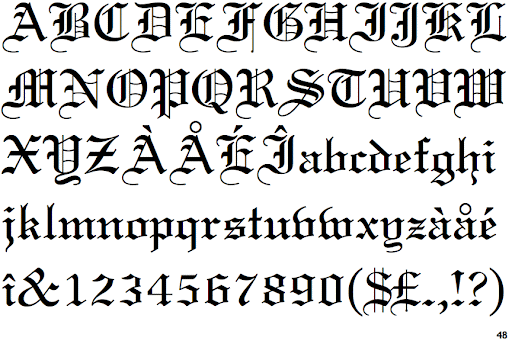 Пример шрифта Linotext #1