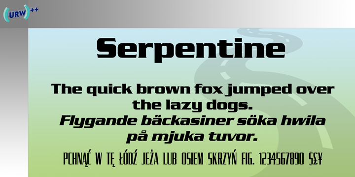 Пример шрифта Serpentine #1
