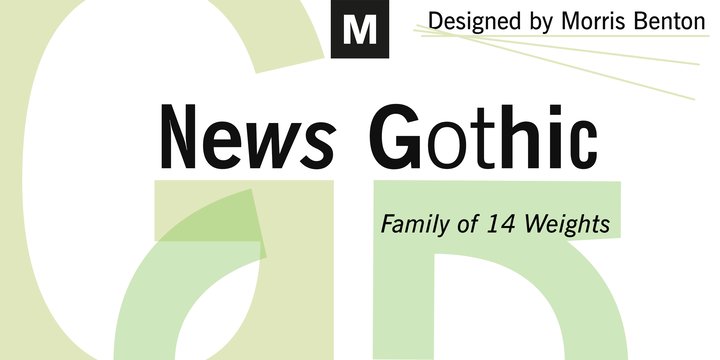 Пример шрифта News Gothic #1