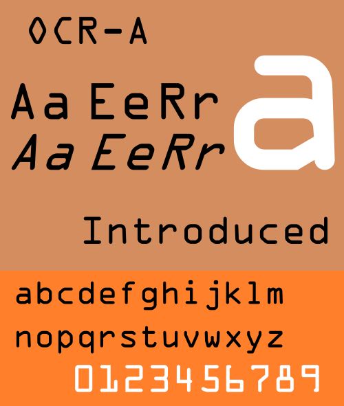 Пример шрифта OCR A #1