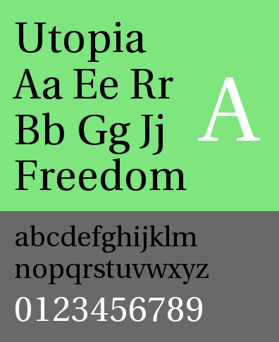 Пример шрифта Utopia #1