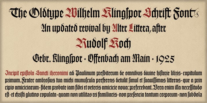 Пример шрифта Wilhelm Klingspor Gotisch #1