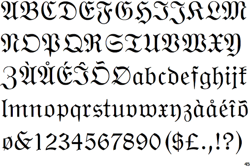 Пример шрифта Wittenberger Fraktur #2