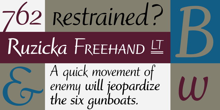 Пример шрифта Ruzicka Freehand #1
