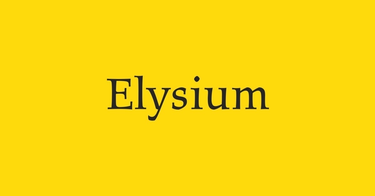 Пример шрифта Elysium #1