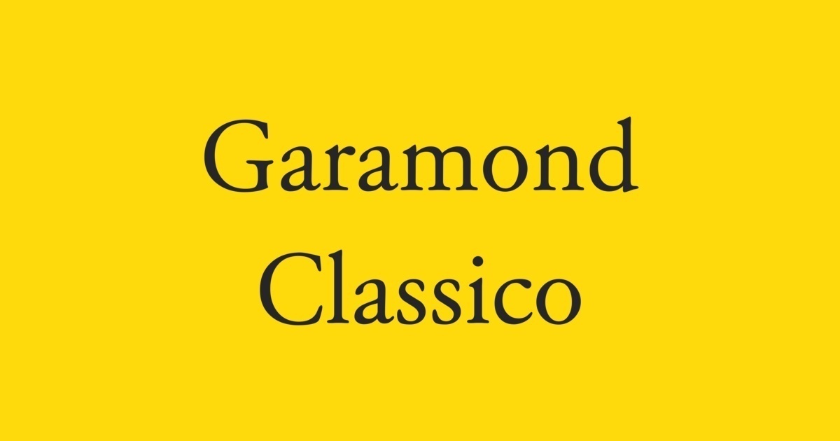Пример шрифта Garamond Classico #1