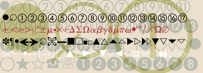 Пример шрифта Linotype European Pi #1