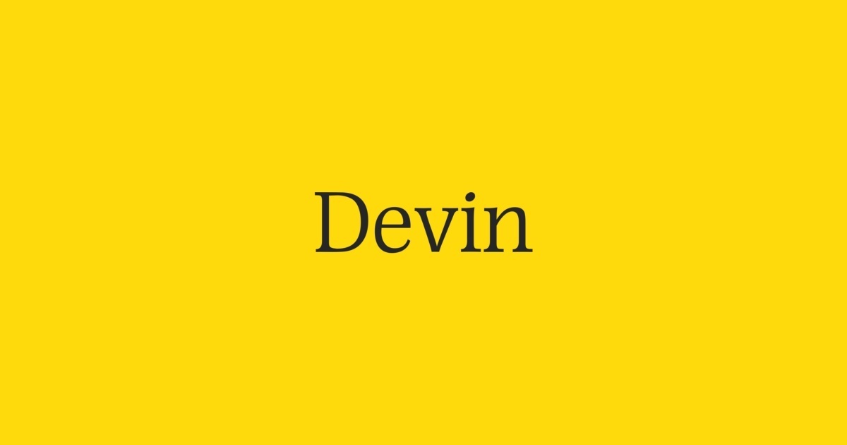 Пример шрифта Devin #1
