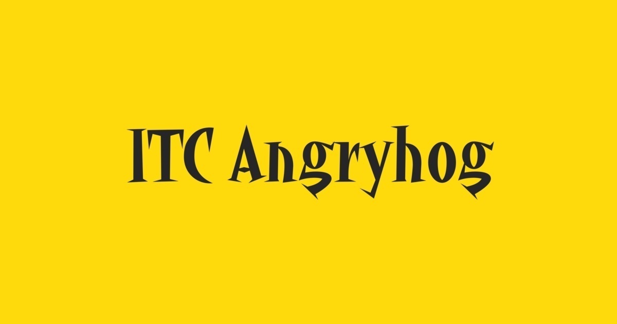 Пример шрифта Angryhog ITC #1
