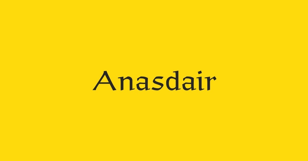 Пример шрифта Anasdair #1