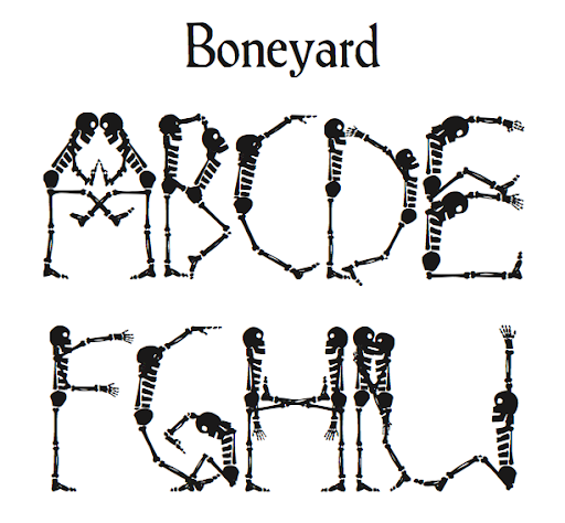 Пример шрифта Boneyard #1