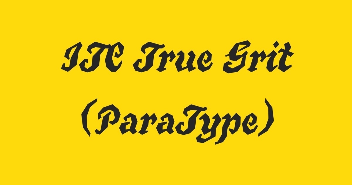 Пример шрифта True Grit ITC #1