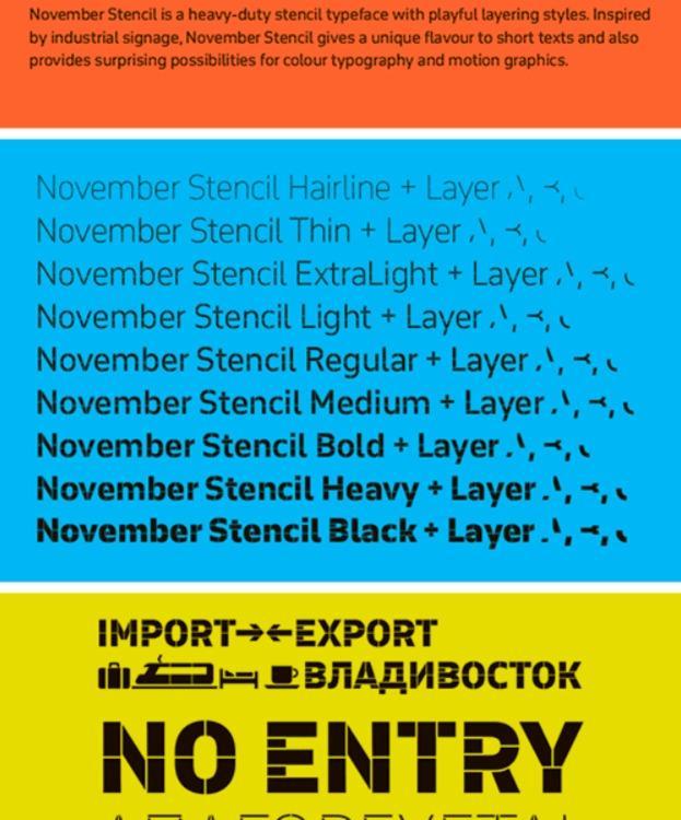 Пример шрифта November Stencil Pro #1