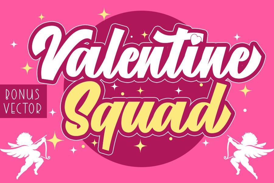 Пример шрифта Valentine Squad #1