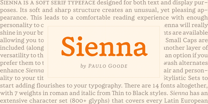 Пример шрифта Sienna #4