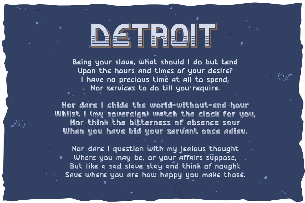 Пример шрифта Detroit #3