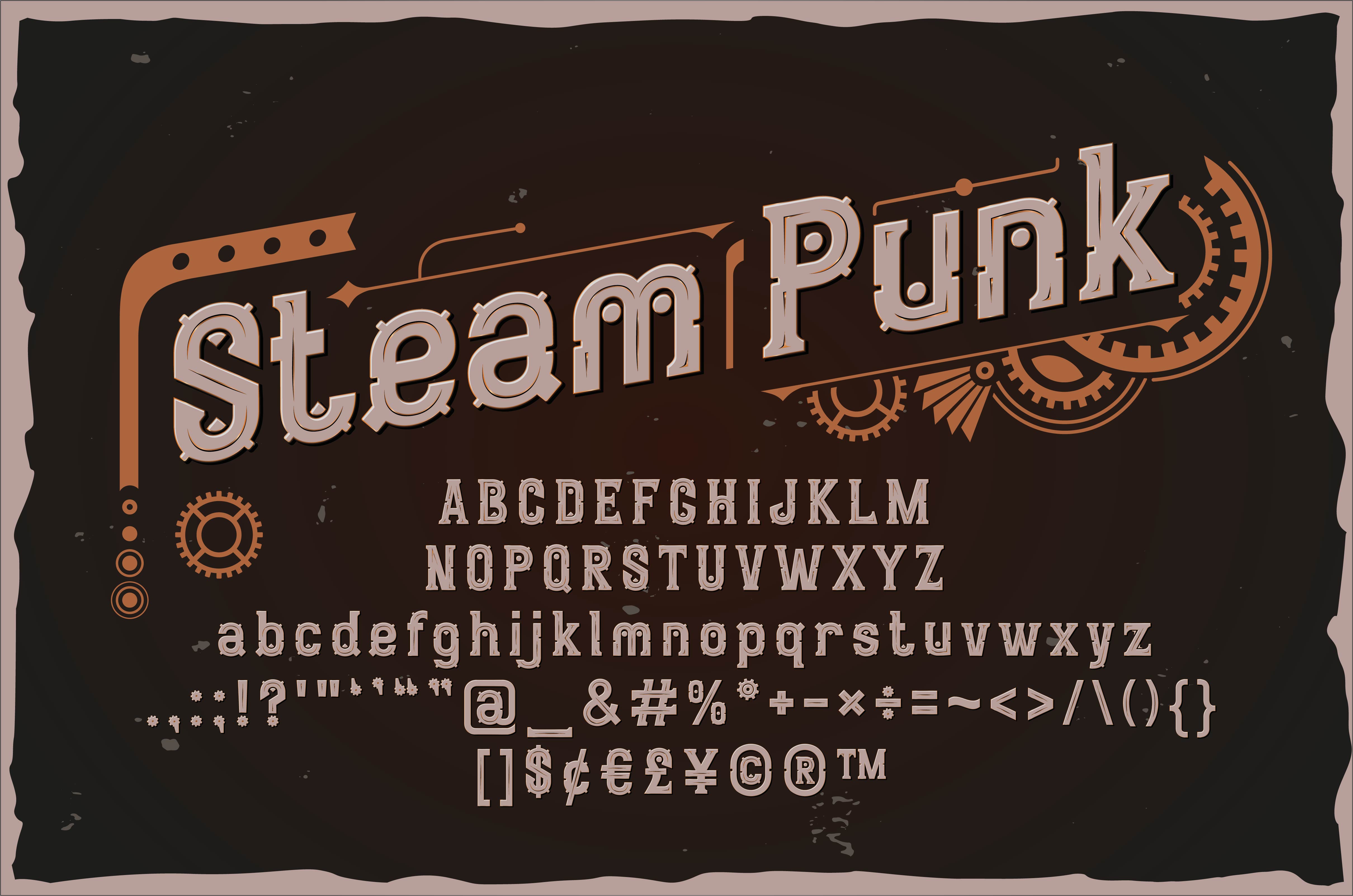 Пример шрифта SteamPunk #2