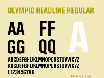 Пример шрифта Olympic Headline Condensed #1