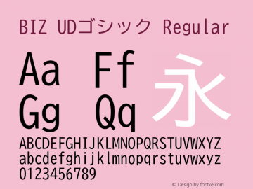 Пример шрифта BIZ UDGothic #1