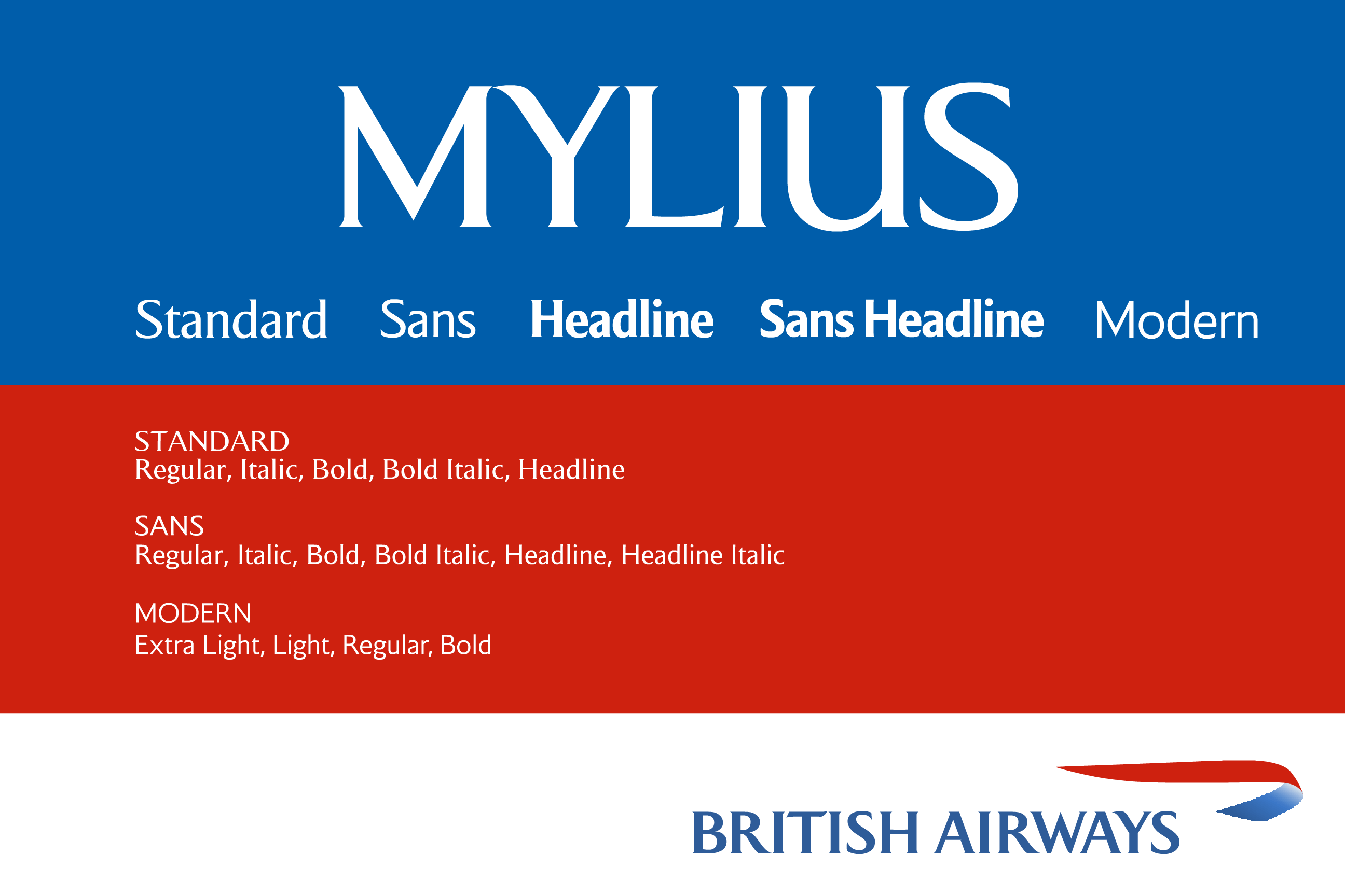 Пример шрифта Mylius Modern (British Airways) #1