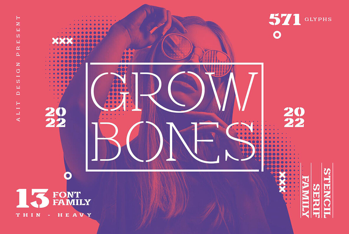 Пример шрифта Grow Bones #1