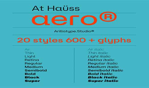 Пример шрифта At Hauss Aero #1