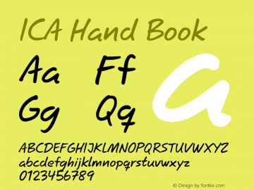Пример шрифта ICA Hand #1