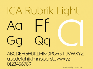 Пример шрифта ICA Rubrik #1