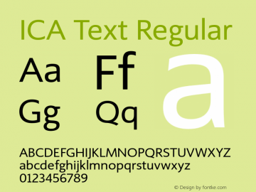 Пример шрифта ICA Text #1