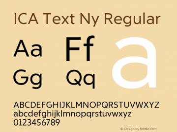 Пример шрифта ICA Text Ny #1