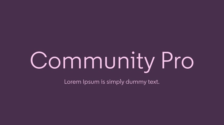 Пример шрифта Community Pro #1