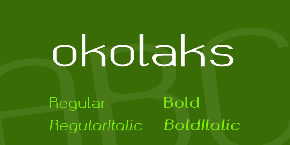 Пример шрифта Okolaks #1