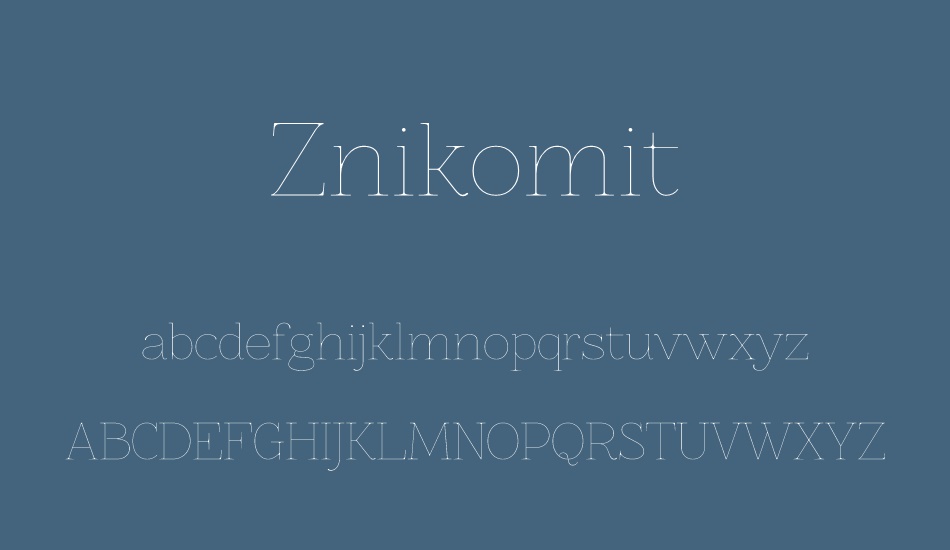 Пример шрифта Znikomit #1