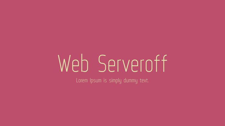 Пример шрифта Web Serveroff #1