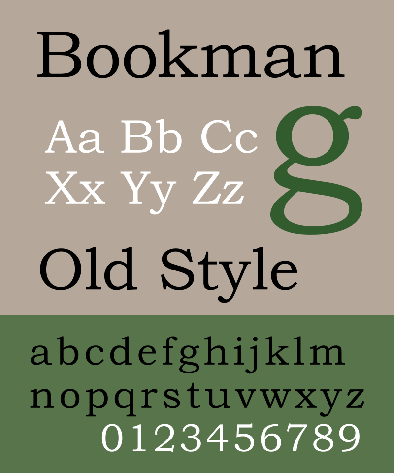 Пример шрифта Bookman #1