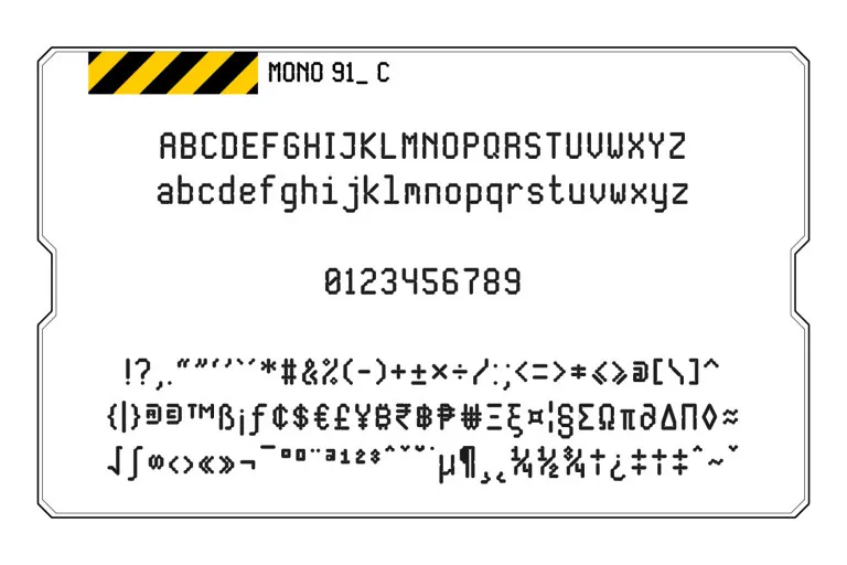 Пример шрифта Mono 91 #1