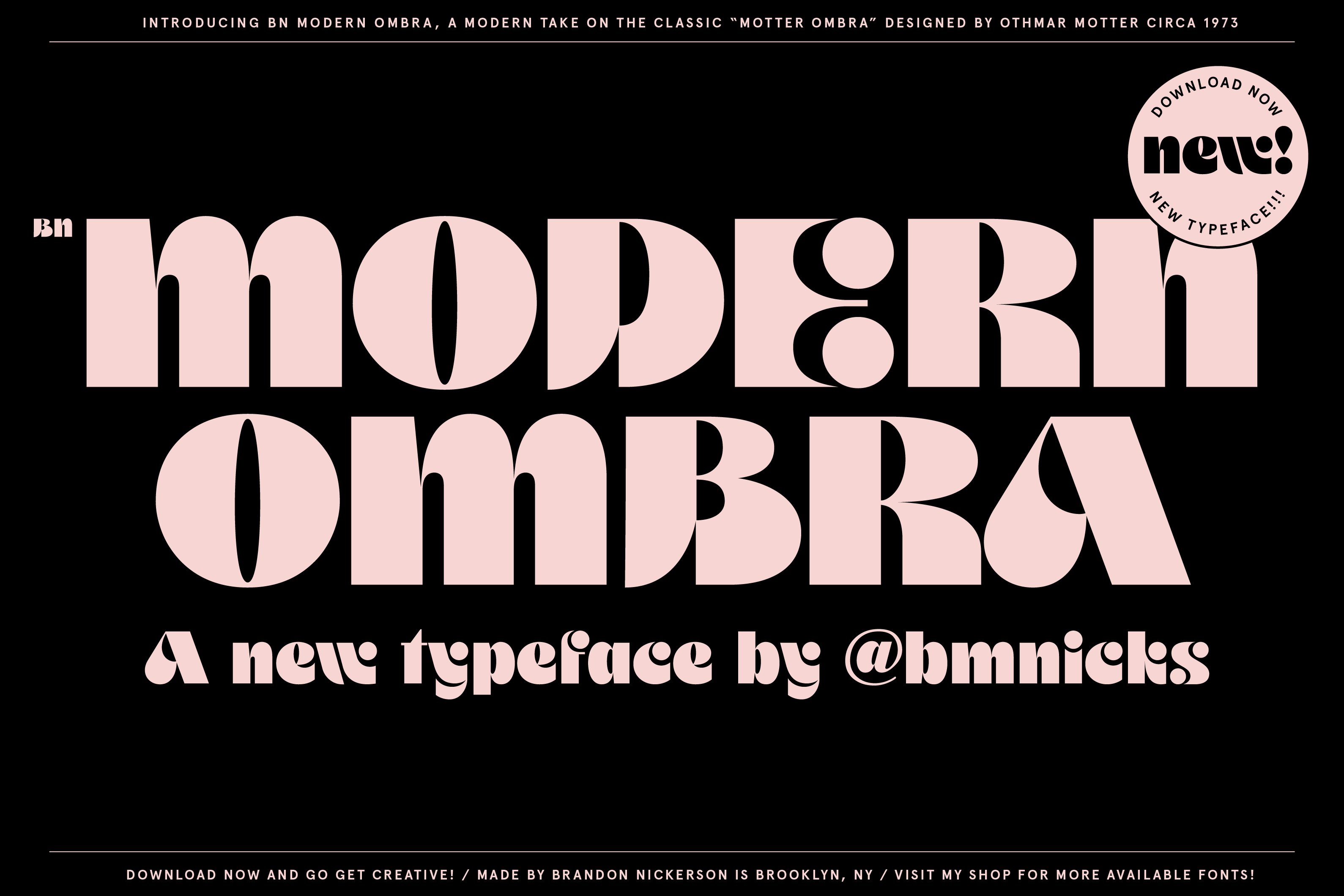 Пример шрифта BN Modern Ombra #1