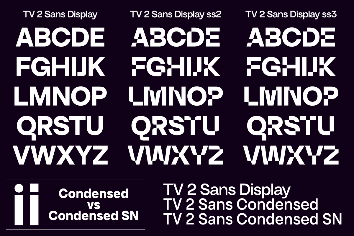 Пример шрифта TV 2 Sans Condensed #1