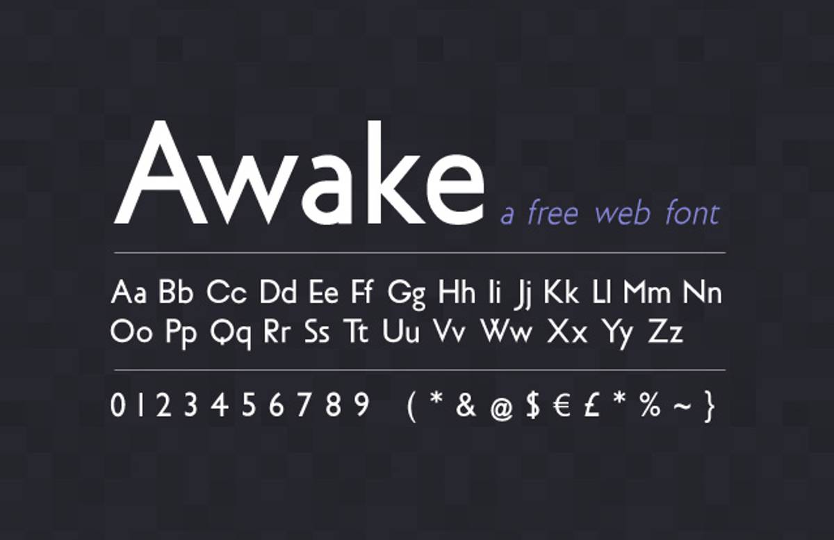 Пример шрифта Awake #1