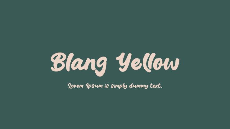 Пример шрифта Blang Yellow #1